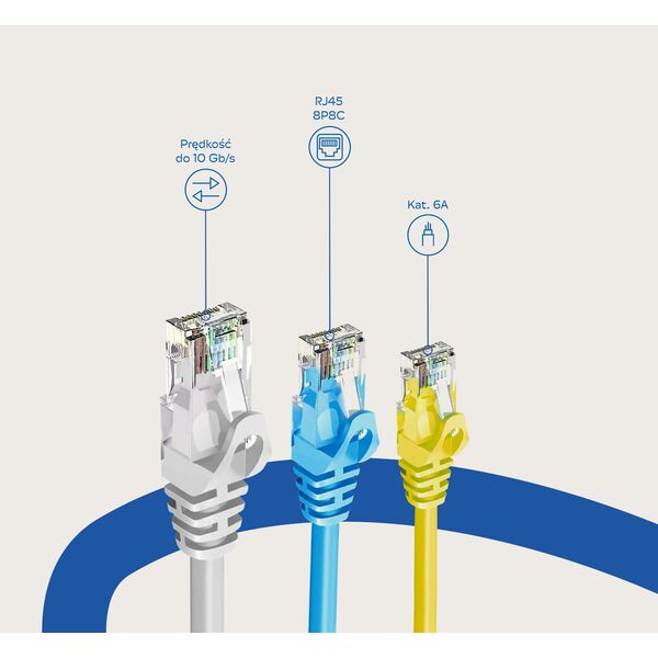 ZOY Kabel Sieciowy Ethernet Cat. 6a UTP CCA Żółty 5m ZCR5Y
