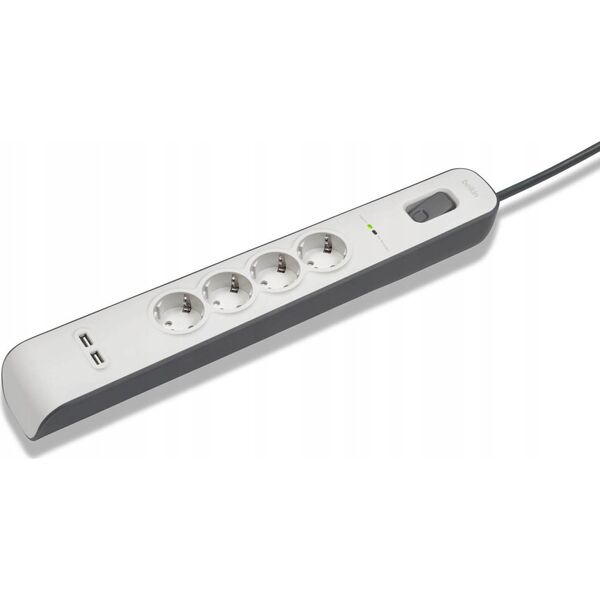 Belkin Πολύπριζο προστασίας από υπερτάσεις 525J, 4 υποδοχές Schuko, 2x USB-A, 2m