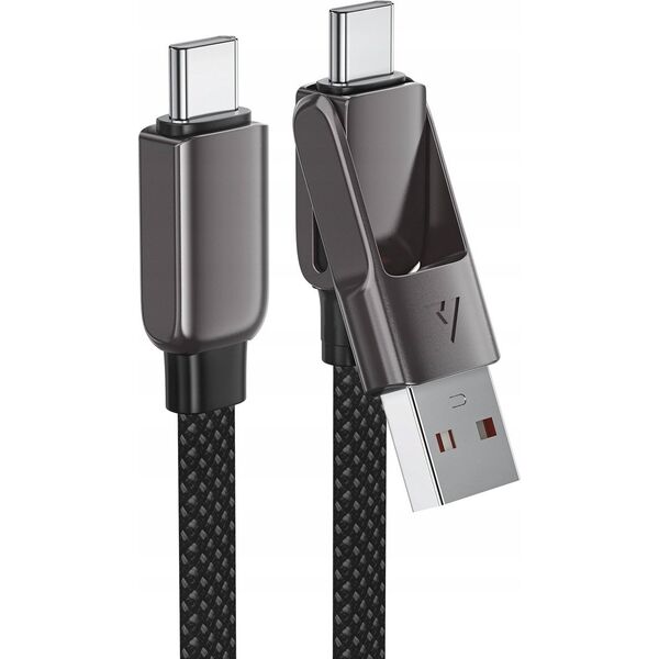 Καλώδιο Acefast C13-04 USB-C - USB-A / USB-C 480Mb/s 3A 1.2m - μαύρο