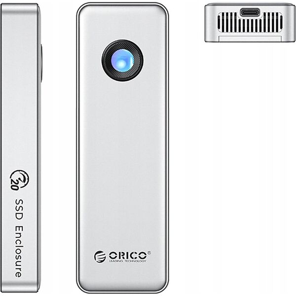 Θήκη δίσκου M.2 NVME USB-C 3.2 20Gbps - ασημί