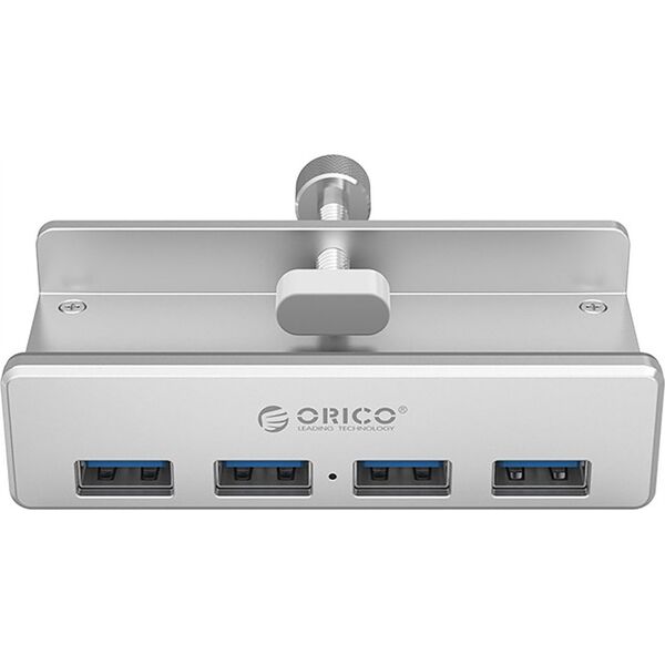 HUB 4 θυρών με σφιγκτήρα USB-A 3.0 - ασημί