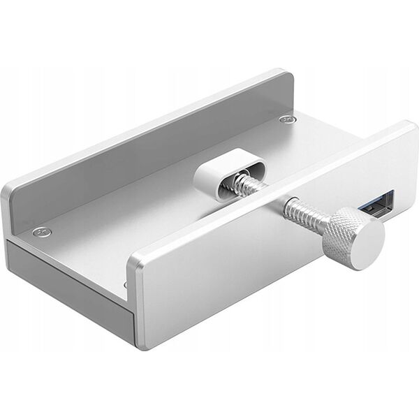 HUB 4 θυρών με σφιγκτήρα USB-A 3.0 - ασημί