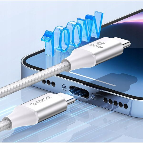 Καλώδιο USB-C σε USB-C 1m 3A 60W - λευκό