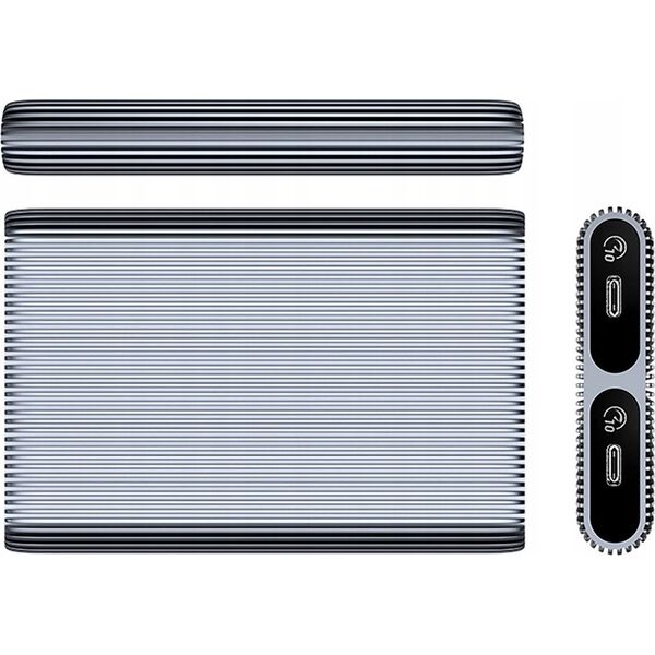 Θήκη δίσκου 2x M.2 SATA+NVME USB-C 3.2 10Gbps - γκρι
