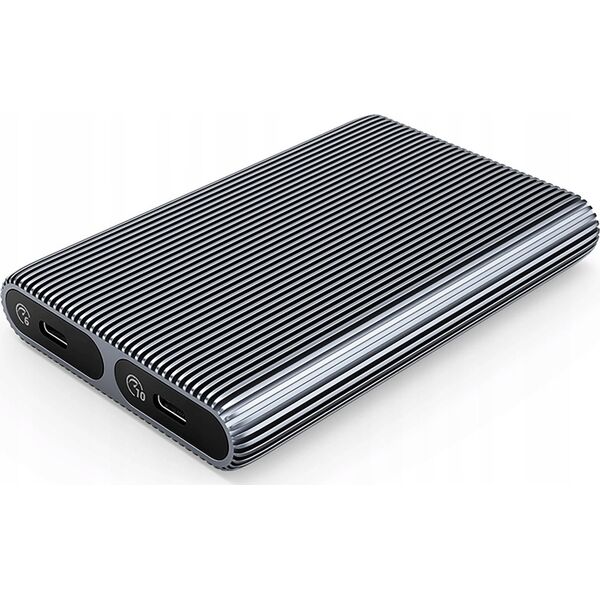 Θήκη δίσκου 2x M.2 SATA+NVME USB-C 3.2 6Gbps/10Gbps - γκρι