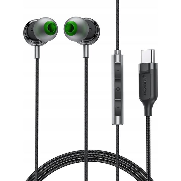 Ενσύρματα ακουστικά Acefast L5 ενδοκαναλικά USB-C 1.2m - μαύρα