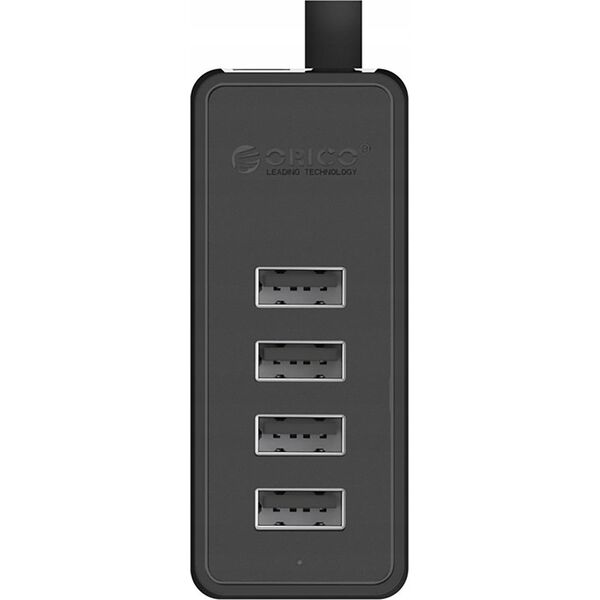 HUB 4-portowy USB-A 2.0 przewód 1M - czarny