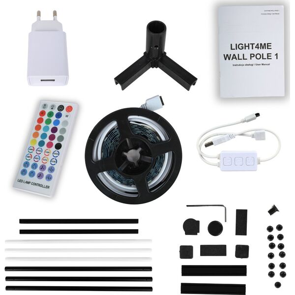 LIGHT4ME WALL POLE 1 narożna lampa podłogowa RGB LED biała pilot bezprzewodowy