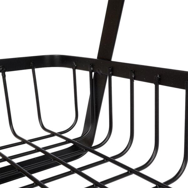 Vilde Koszyk na owoce i warzywa kosz metalowy 2-poziomowy czarny loft 27x17,5x29 cm