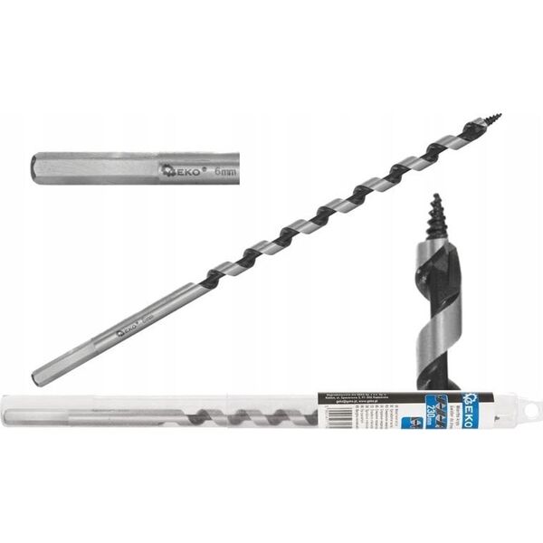 Wiertło Geko Wiertło kręte – świder do drewna 6x230mm (25/100)