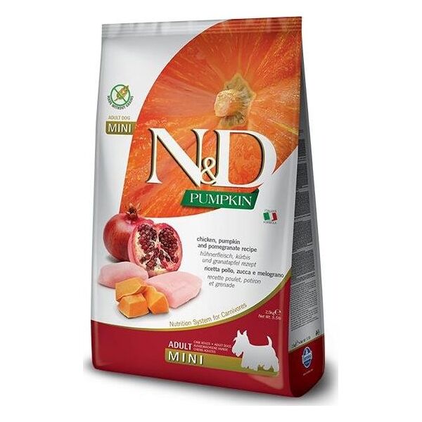 Farmina FARMINA N&D GF PUMPKIN CHICKEN&POMEGRANATE ADULT MINI - sucha karma dla psa - 7kg