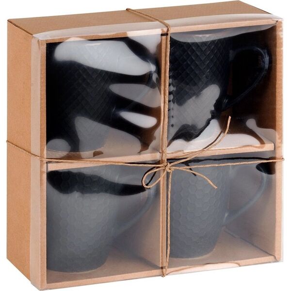 Kubki ceramiczne czarne 400 ml 4 szt.