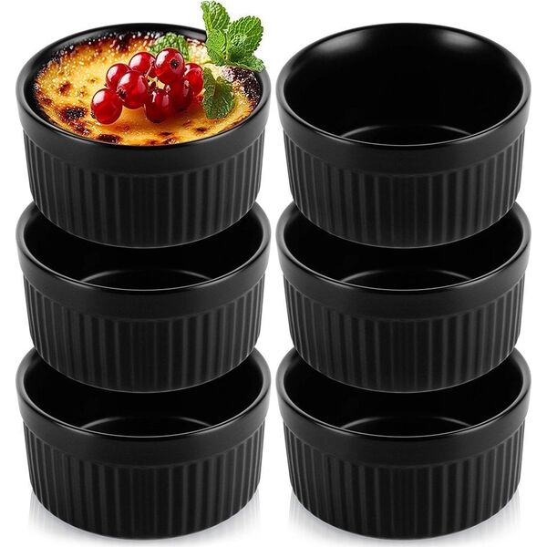 Miseczki do zapiekania ceramiczne czarne 260 ml 6 szt.