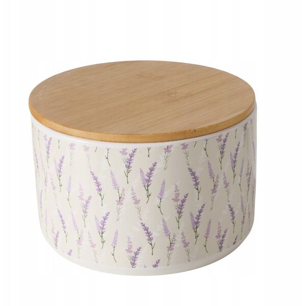 Κεραμικό δοχείο LAVANDER με μπαμπού καπάκι, Ø 16 cm