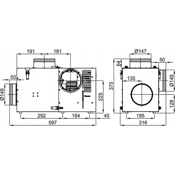 Vents CHIMNEY FAN VENTS CAM 150 +150C