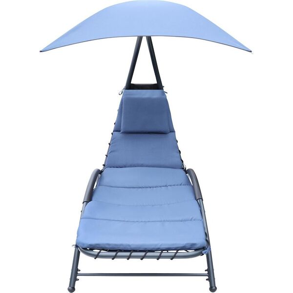 Saska Garden LEŻAK FOTEL Z PARASOLEM BERGAMO 200x125x180CM GRANAT