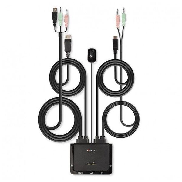Switch Lindy 2-Port DP 1.2 USB-C KVM
