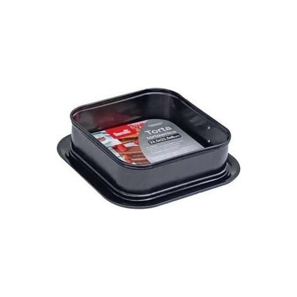 Triton Tortownica kwadratowa Czarna Non-Stick 23,5cm Tort