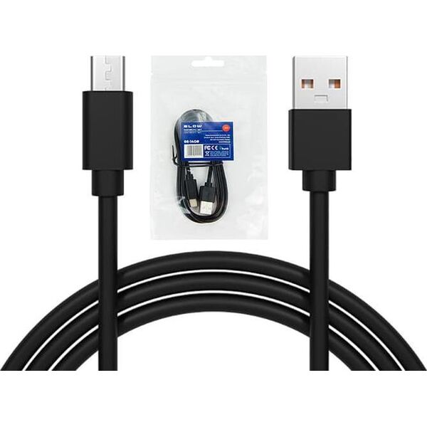 Kabel USB Blow USB-A - USB-C 1 m Czarny