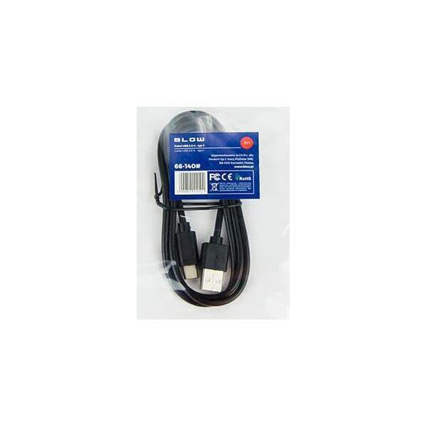 Kabel USB Blow USB-A - USB-C 1 m Czarny
