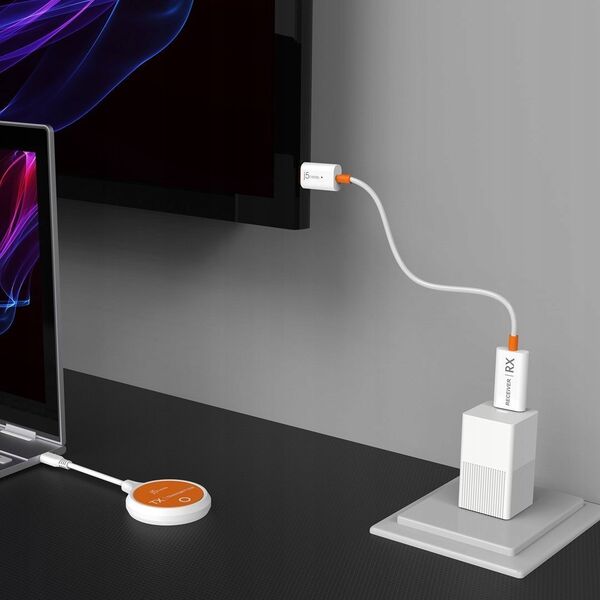 Adapter AV j5create j5create JVAW62 Nadajnik i odbiornik AV Pomarańczowy, Biały