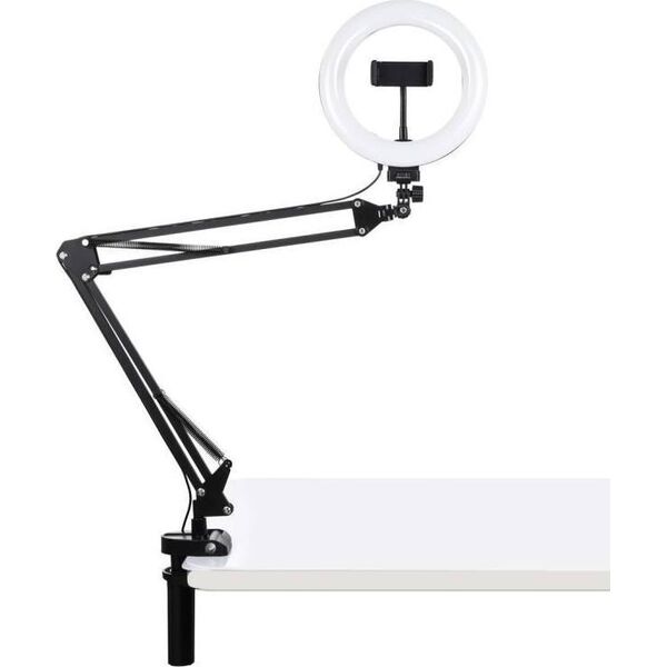 Lampa pierścieniowa Puluz PKT3089B LED 20 cm statyw biurkowy na klips