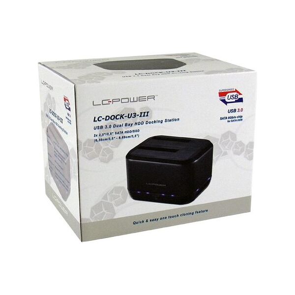 Stacja dokująca LC-Power 2.5"/3.5" SATA - USB 3.2 Gen 1 (LC-DOCK-U3-III)