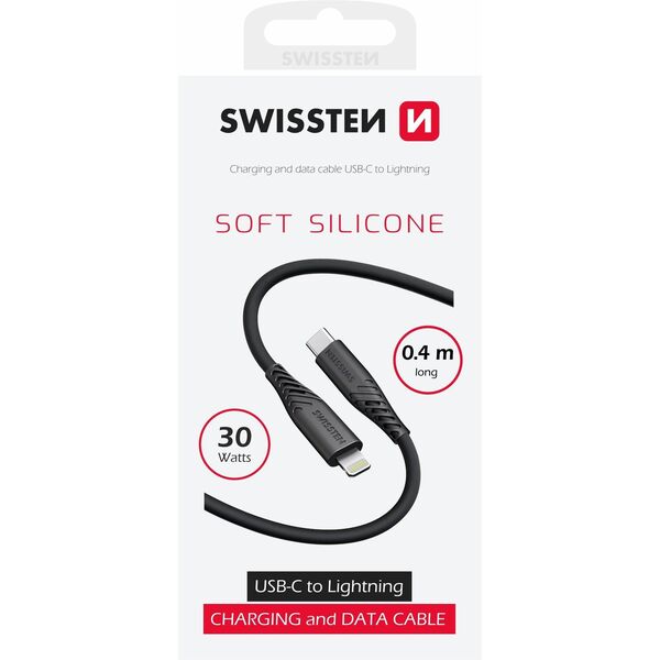 Καλώδιο Δεδομένων και Φόρτισης Swissten Soft Silicone USB-C - Lightning 30W 0.4m