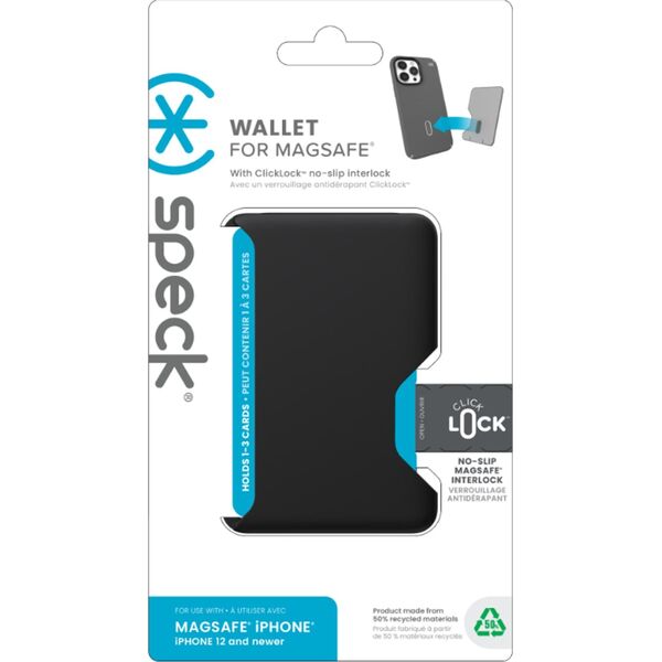 Speck Speck ClickLock Wallet For MagSafe - Magnetyczny portfel MagSafe (Black)
