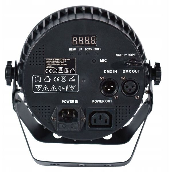 LIGHT4ME BLACK PAR 7x10W RGBWA LED ισχυρό ελαφρύ