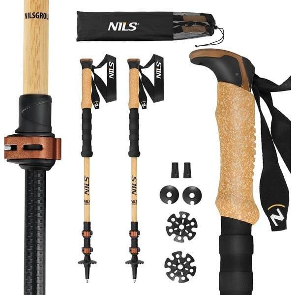 Kijki trekkingowe Nils Bambusowe TK8606 regulowane 62-135cm
