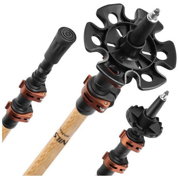 Kijki trekkingowe Nils Bambusowe TK8606 regulowane 62-135cm