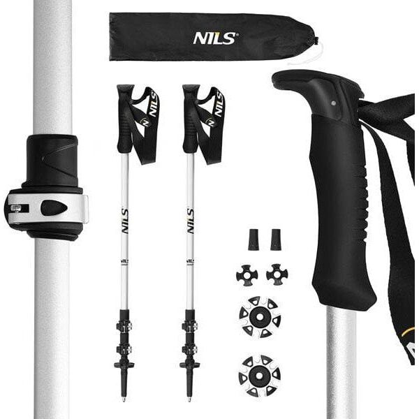 Kijki trekkingowe Nils Aluminiowe TK8602 regulowane 65-135cm