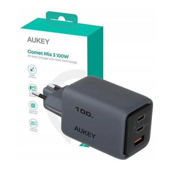 Aukey AUKEY PA-C5 φορτιστής τοίχου 100W γκρι 14399003 689323788217
