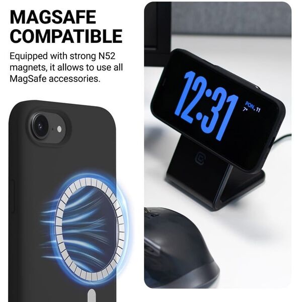 Crong Color Cover Magnetic - Etui iPhone 16e MagSafe (czarny)