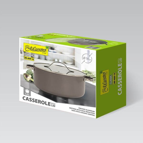 Garnek z pokrywką 18 cm 1 9L MAESTRO MR-4009-18