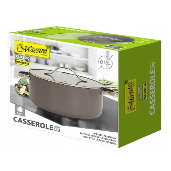 Garnek z pokrywką 18 cm 1 9L MAESTRO MR-4009-18