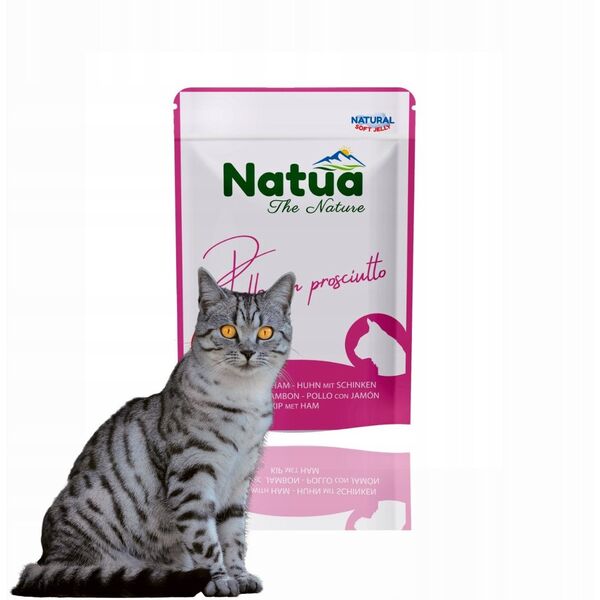 Natua Natural Υγρή Τροφή για Γάτες Κοτόπουλο με Ζαμπόν 70g