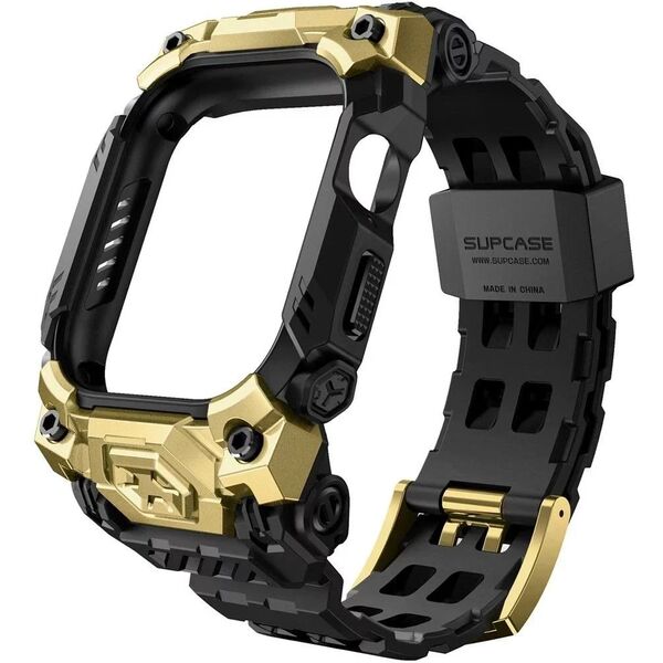 Θήκη με Λουράκι για Apple Watch 10 (46mm) Μαύρο-Χρυσό SUPCASE Unicorn Beetle Ore