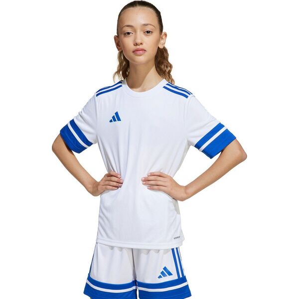 Koszulka dla dzieci adidas Squadra 25 biało-niebieska JJ0060 152cm
