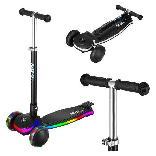 Hulajnoga dziecięca trójkołowa podświetlana Led Nils Fun HLB1306