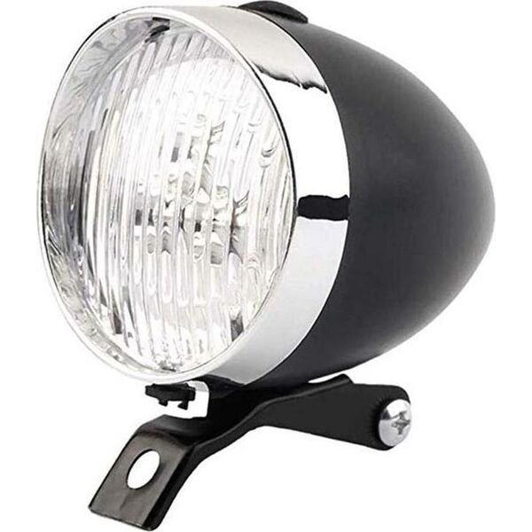 Aptel Przednia Lampka Rowerowa Retro 3xLED czarny chrom ZD14A