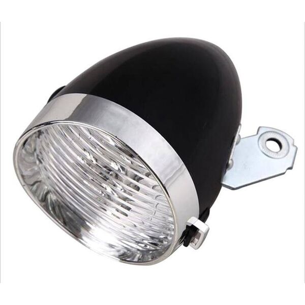 Aptel Przednia Lampka Rowerowa Retro 3xLED czarny chrom ZD14A