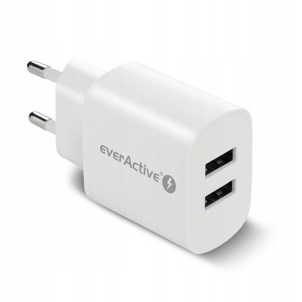 Φορτιστής τοίχου 2 x USB 2.4A λευκός