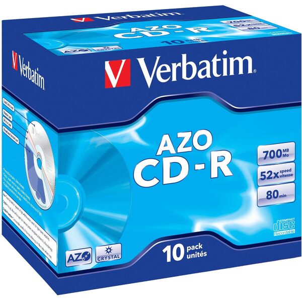 Verbatim CD-R, 43326, DataLife PLUS, 1-pack, 700MB, 52x, 80min., Crystal, jewel box, Τιμή για 1 τεμ