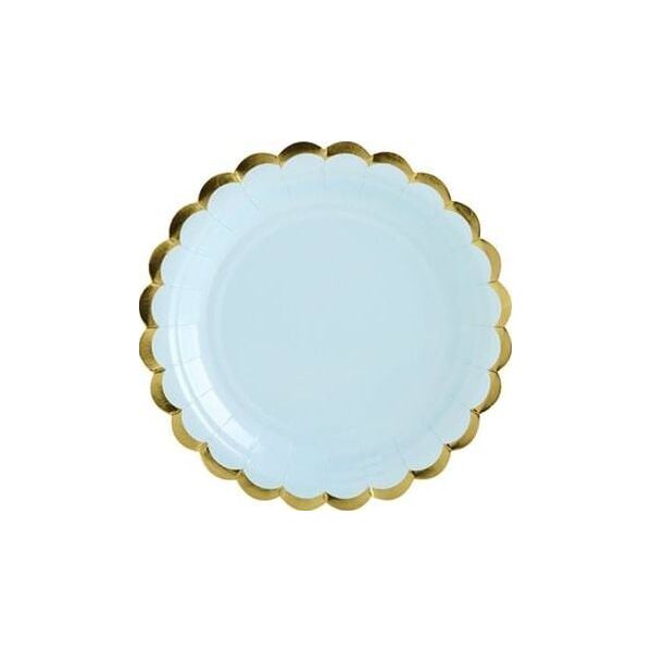 Party Deco talerzyki Yummy, jasny niebieski, 18cm, 6 sztuk uniwersalne (33389)