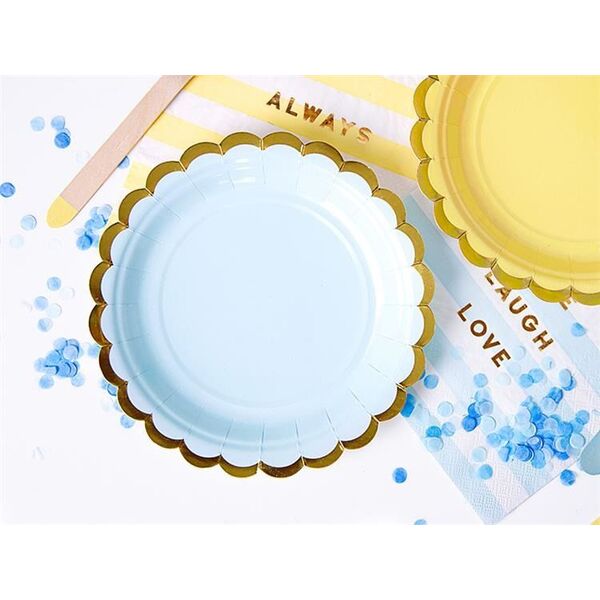 Party Deco talerzyki Yummy, jasny niebieski, 18cm, 6 sztuk uniwersalne (33389)
