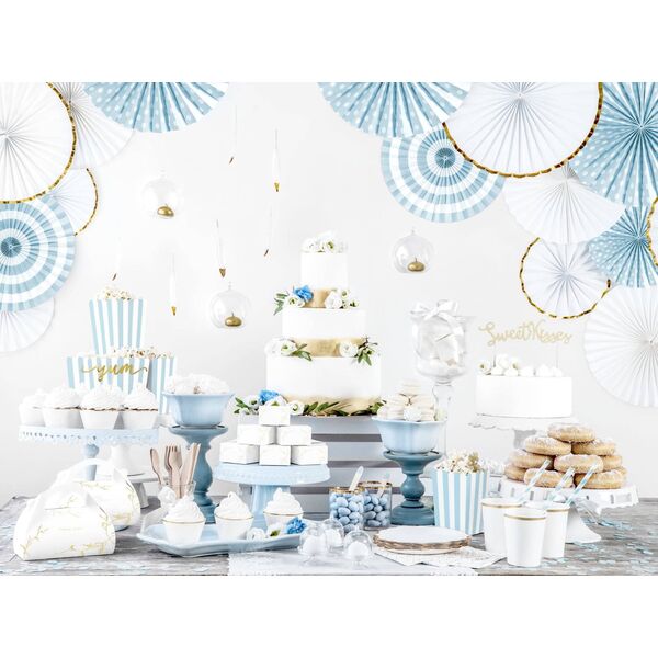 PartyDeco Sztućce drewniane - jasny niebieski 16 cm one size