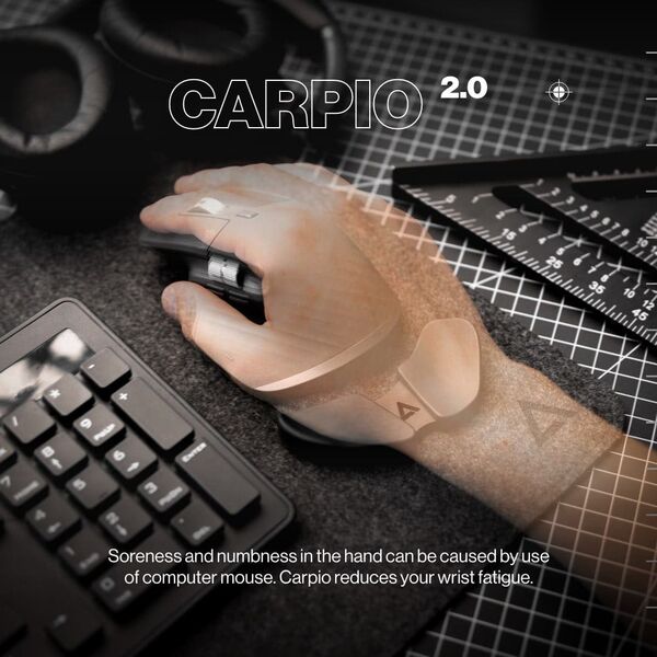 Deltahub - Carpio V2 - Εργονομικό Μαξιλαράκι Καρπού για Ποντίκι L Λευκό Αριστερό
