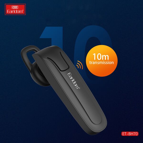 Ακουστικά Bluetooth Earldom ET-BH70, Handsfree, Μαυρο – 17908 έως 12 άτοκες Δόσεις